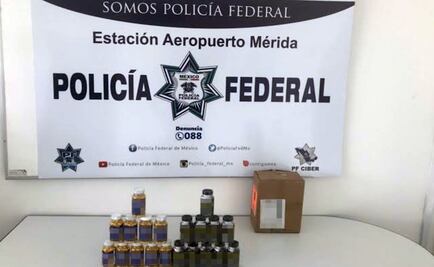 Hallan crystal oculto entre frascos de suplementos alimenticios 