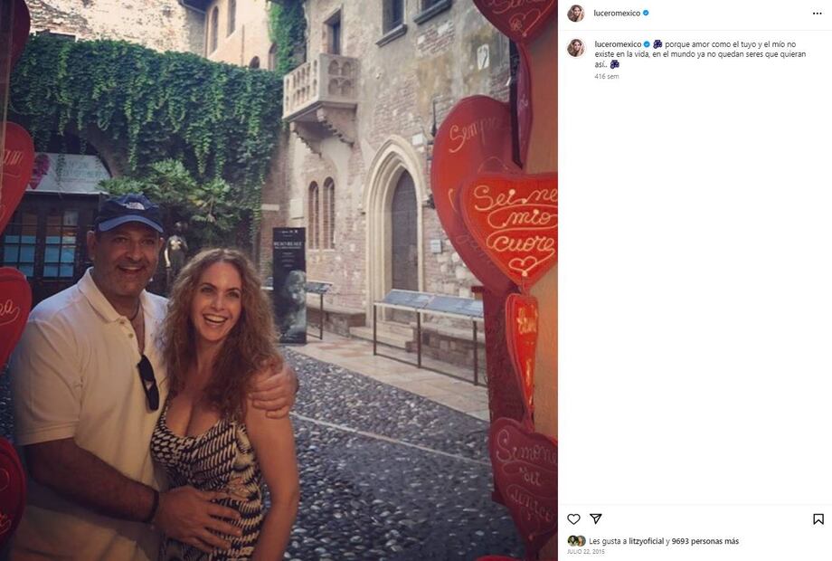 Lucero y Michel Kuri en una foto de 2015. La cantante sólo dejó esta foto con el empresario en su cuenta de Instagram.