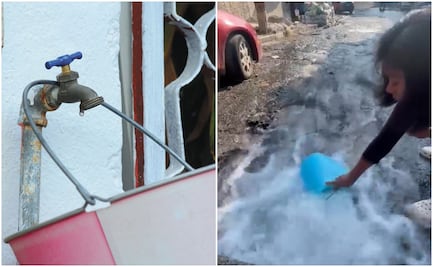 Habitantes de Zomeyucan aprovechan mega fuga de agua; llenan cubetas, botes y garrafones