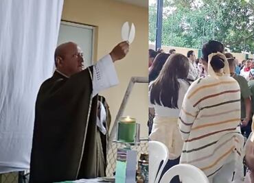 “Nos tenemos que levantar”: padre de parroquia de Santa Cruz, en Tamaulipas, une a sus feligreses, tras el derrumbe del techo y el dolor