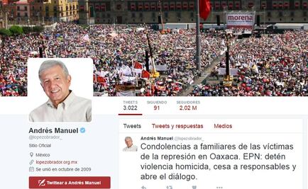 Exhorta AMLO a Peña Nieto a detener la violencia