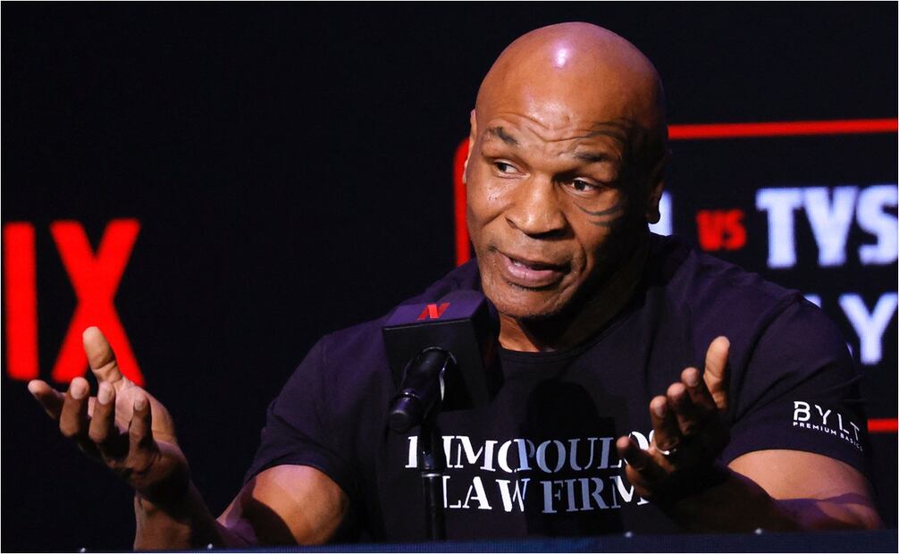 Mike Tyson, en una conferencia de prensa. FOTO: AFP