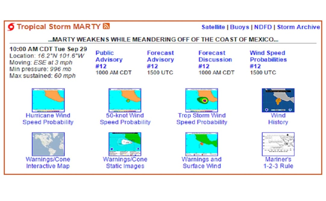 The storm, however, is expected to produce rainfall of 6 inches to 12 inches (15-30 cm). (Photo: Taken from the NHC) 