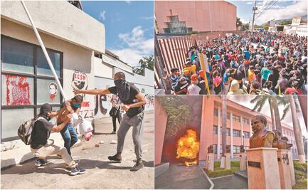 Normalistas vandalizan Congreso guerrerense