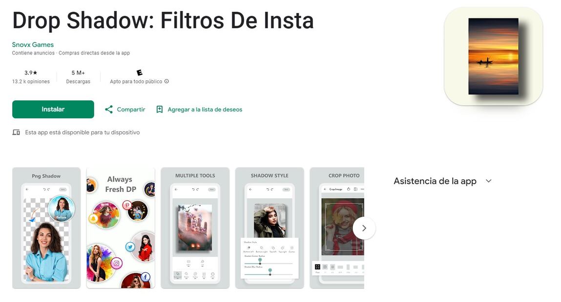 Drop Shadow For Insta. Foto: Google Play Store
