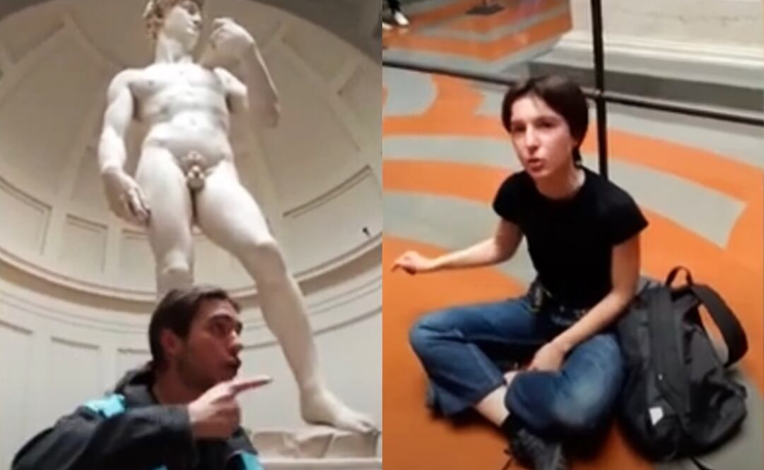 La obra "David" de Miguel Ángel es atacada en la Galería de la Academia de Florencia por un grupo de activistas.
Foto: EL UNIVERSAL, archivo