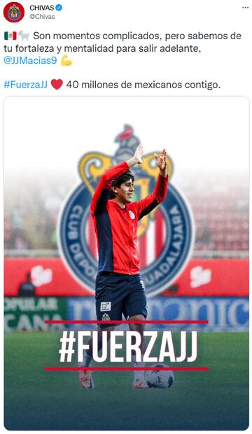 JJ Macías es baja de Chivas para todo el Apertura 2022