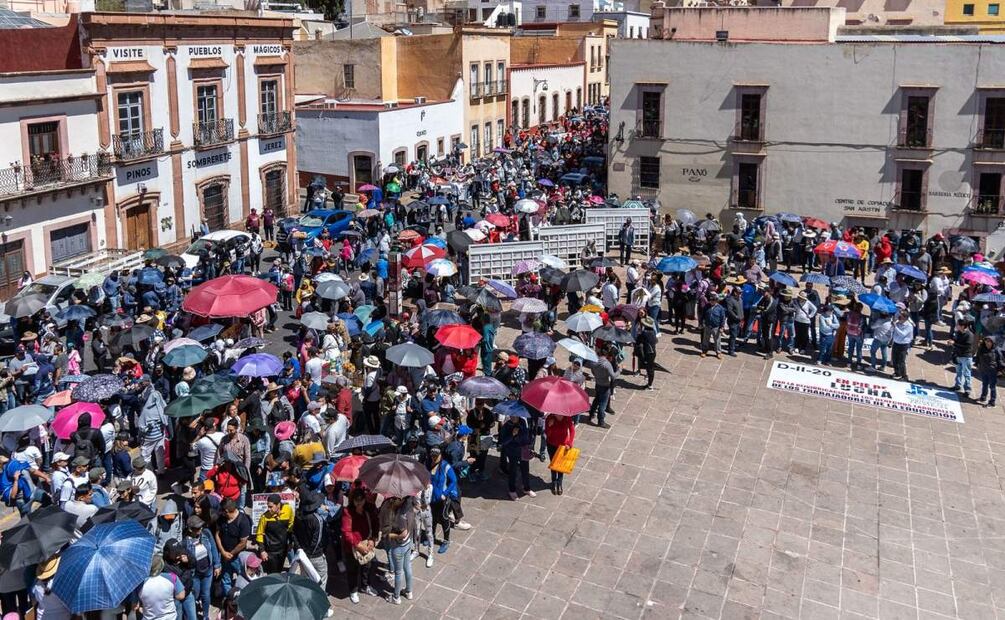 Maestros integrantes de la Sección 34 del SNTE en Zacatecas, realizan marcha en 19 municipios del estado contra ley del ISSSTE (19/03/2025). Foto: Diana Valdez / EL UNIVERSAL