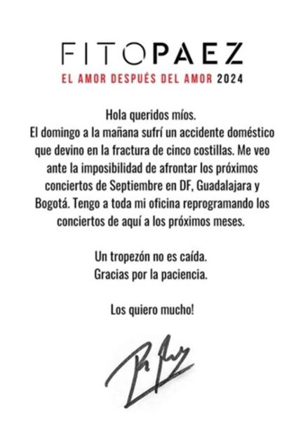 El argentino no se presentará en el Zócalo como estaba previsto. Foto: Instagram