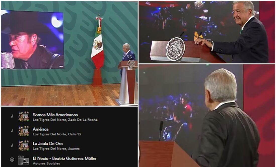 López Obrador anunció que Los Tigres del Norte se presentarán en el Zócalo el 15 de septiembre. Fotos: Captura de pantalla