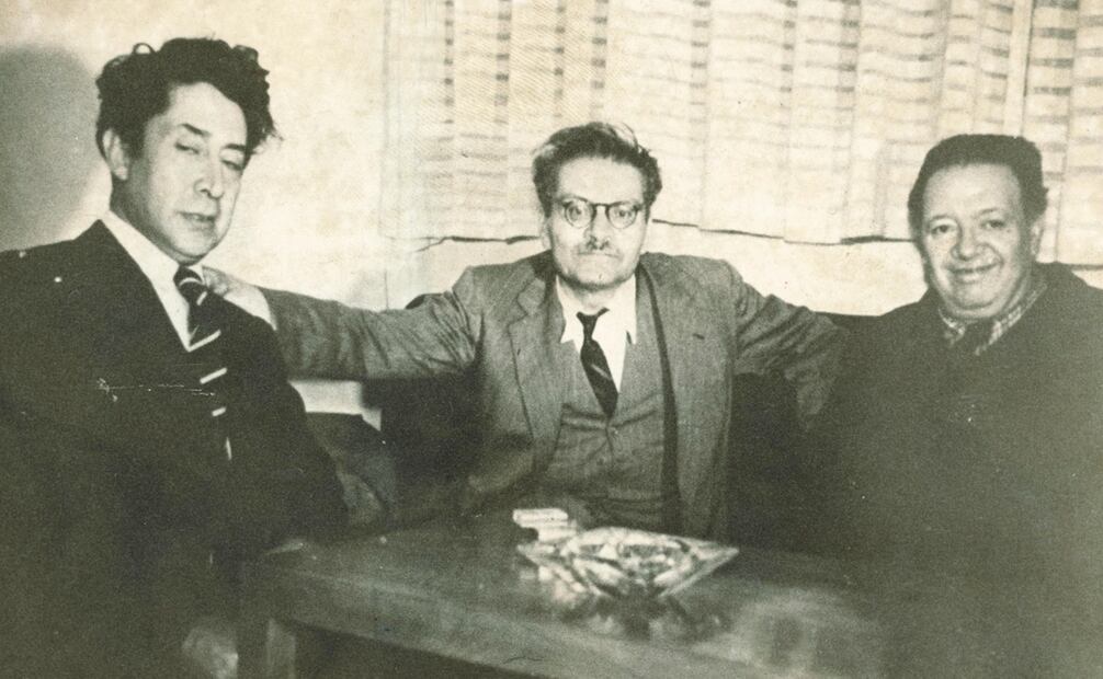 Tres grandes del muralismo mexicano, David Alfaro Siqueiros, José Clemente Orozco y Diego Rivera. En 1924, siendo jóvenes, Orozco y Siqueiros fueron duramente criticados y sus obras rayadas y censuradas por Estudiantes de la Escuela Nacional Preparatoria. Cortesía.