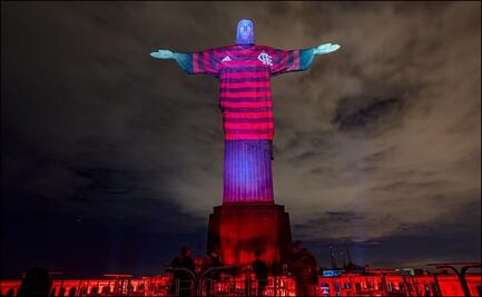 Cristo Redentor se vistió con la playera del Flamengo previo a la Final de Libertadores