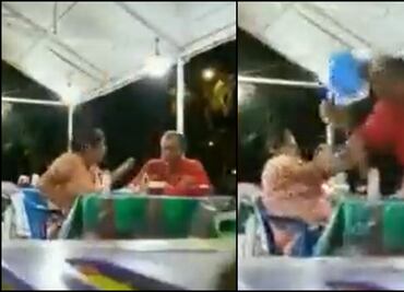 Video. Con todo y salsa, hombre le avienta sus tacos a una mujer en Veracruz