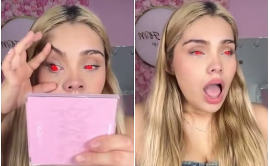 Influencer pide ayuda para quitarse pupilentes que le hicieron “perder la visión”. Foto: Capturas de TikTok @pmontsehm