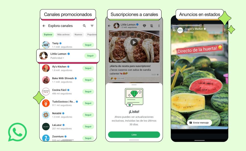 WhatsApp permitirá cobrar por suscripciones en canales. Imagen: WhatsApp