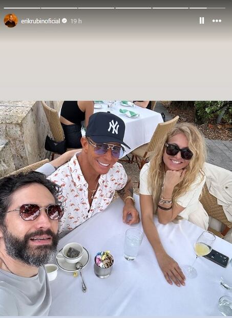 Benny Ibarra, Erik Rubín y Paulina Rubio se reúnen en Miami.