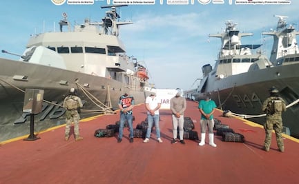 Aseguran 601 kilos de cocaína frente a costas de Guerrero; hay cuatro detenidos