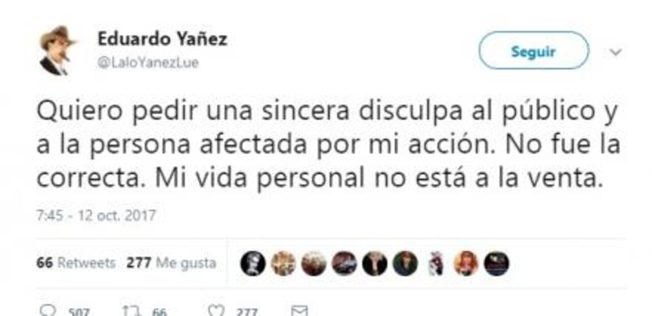Eduardo Yáñez ofrece disculpas por agresión a reportero 