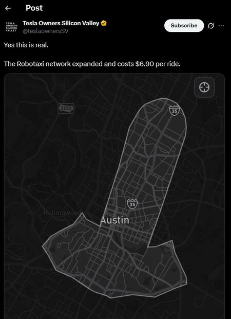 Tesla expandirá su servicio de vehículos autónomos en Austin, Texas. Foto: captura de pantalla