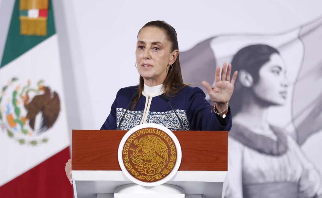 La presidenta Claudia Sheinbaum durante la mañanera del 19 de enero del 2026. Foto: Diego Simón / EL UNIVERSAL