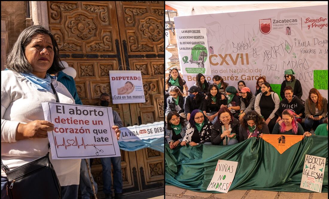 Integrantes del grupo Provida se apersonaron a las afueras del Poder Legislativo para impedir que se realizara la sesión. Foto: Diana Valdez / EL UNIVERSAL