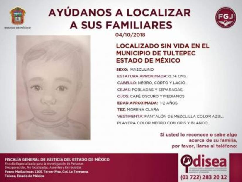 Piden ayuda para localizar a familiares de bebé muerto, que podrían enviar a fosa común