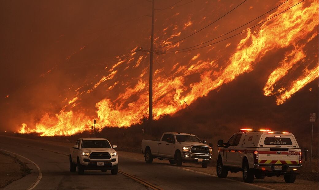 Incendio Hughes en Castaic, California, el miércoles 22 de enero de 2025. Foto: AP