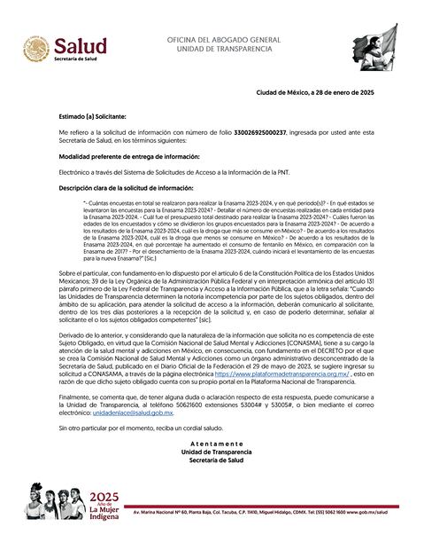 Gobierno declina informar sobre consumo de fentanilo