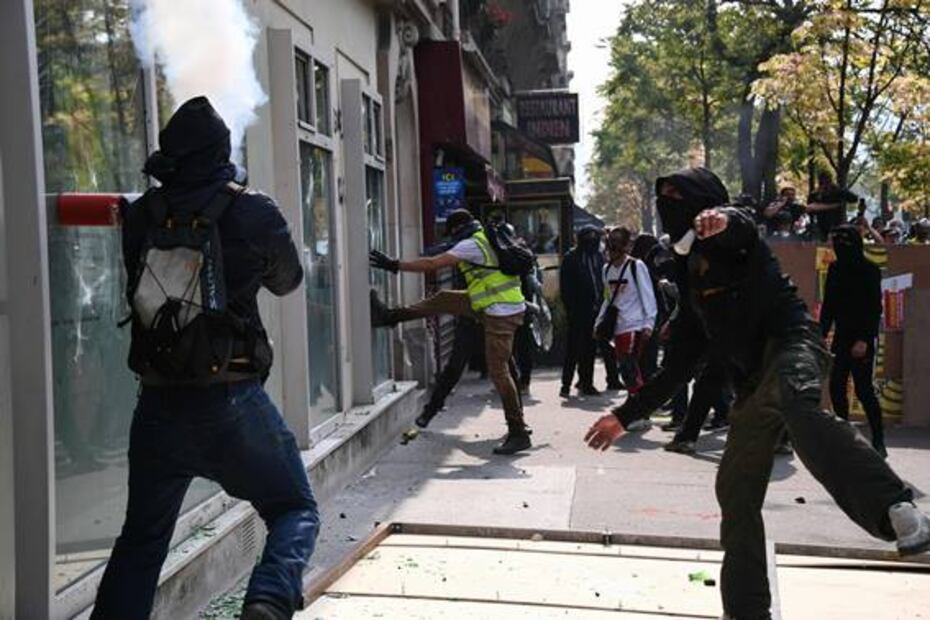 Disturbios en Francia durante marcha del 1 de Mayo
