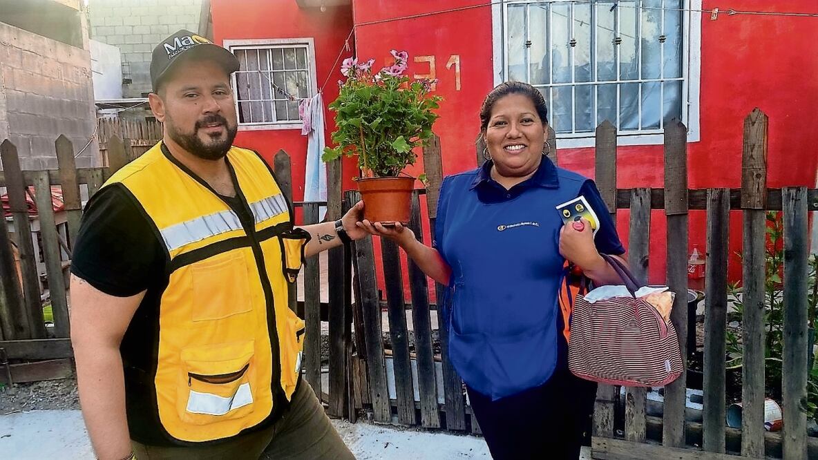 El candidato lleva a los hogares diferentes especies de árboles. Foto Especial