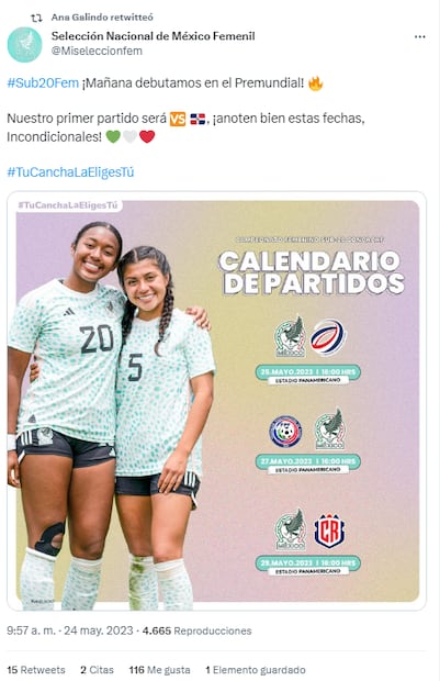 Tuit de la Selección Femenil