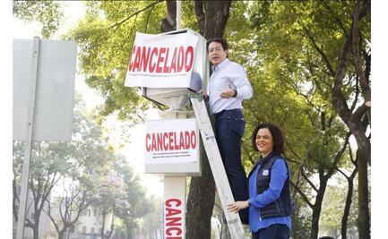 Mariana Gómez y Mario Delgado “clausuran” cámara de fotomultas