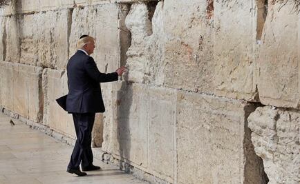 Trump, primer presidente de EU en ejercicio en el Muro de los Lamentos