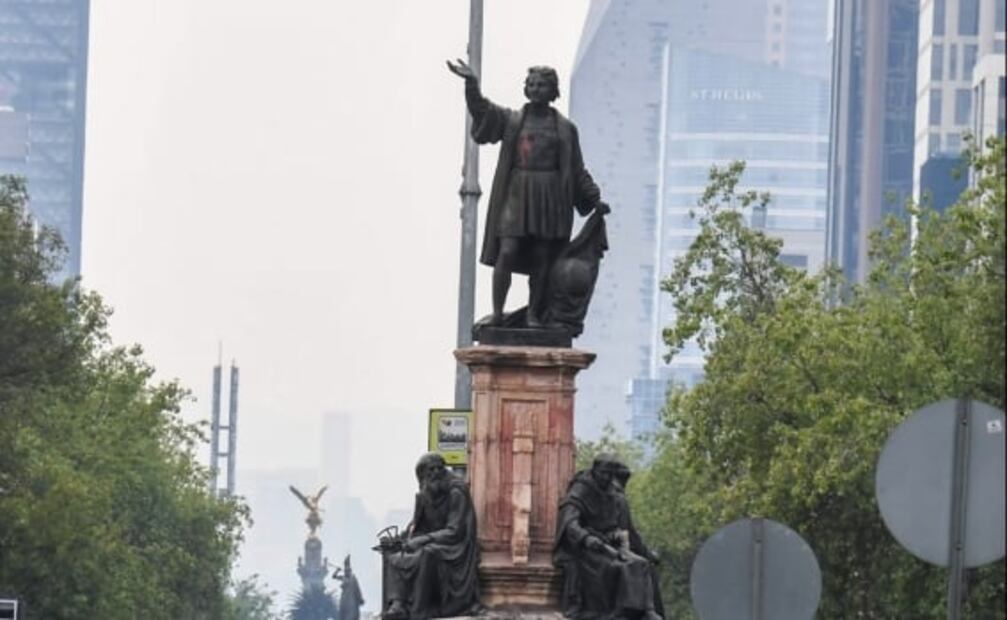 Retiran monumento a Colón para ser restaurado