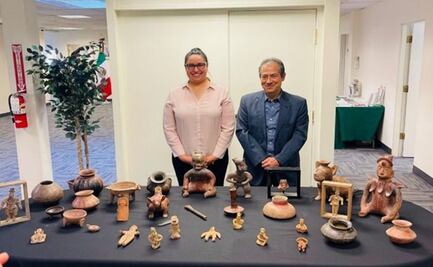 Estadounidense entrega a México 32 piezas arqueológicas llevadas a EU a mediados del siglo pasado