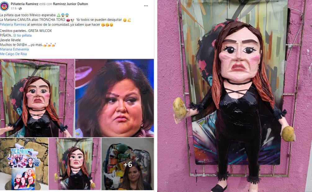 La Piñatería Ramírez no pierde tiempo y lanza una piñata inspirada en Mariana Echeverría. Foto: Captura de pantalla