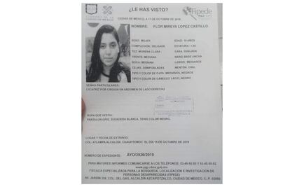 Buscan a Flor Mireya López Castillo; desapareció en Cuauhtémoc