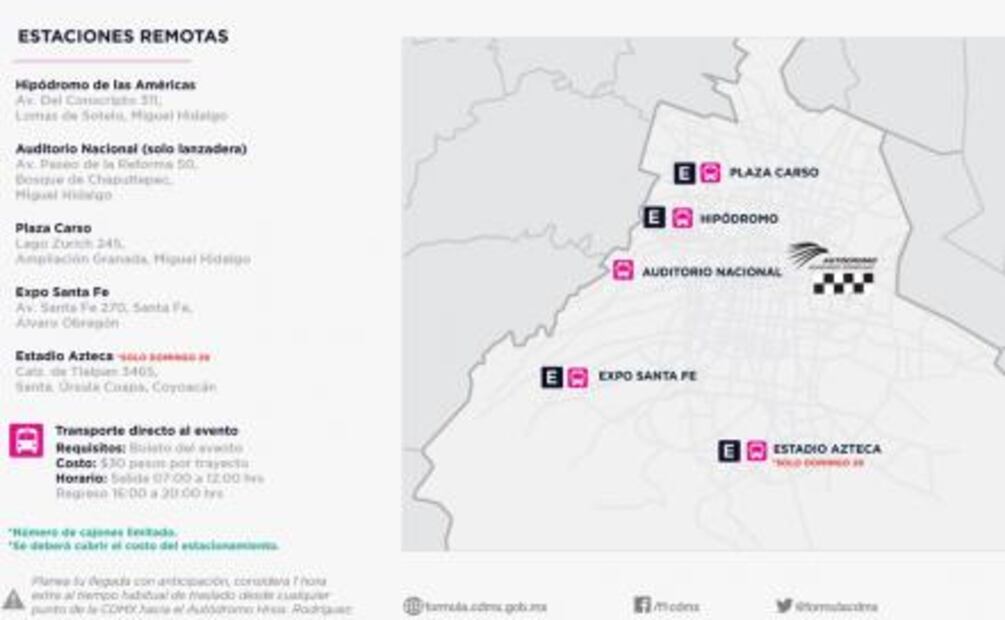 Entérate. Alternativas para llegar al Gran Premio de México en el Autódromo