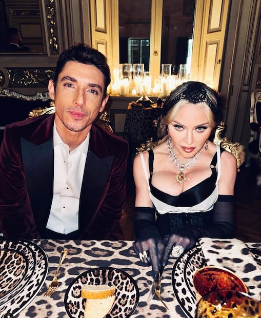 Madonna y Alberto Guerra en la fiesta posterior del desfile de Dolce and Gabbana.
Foto: Instagram