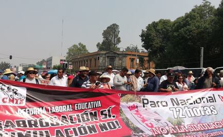 Marchan maestros de la CNTE hacia el Zócalo de la CDMX