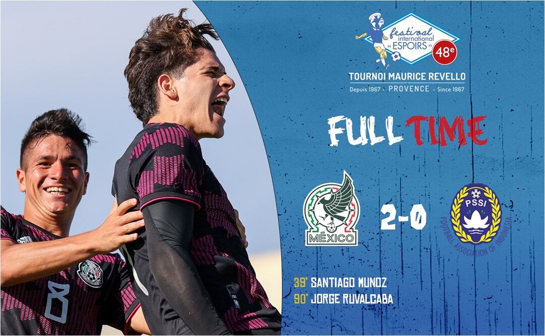 México derrota a Indonesia, sigue peleando las semifinales en el Esperanzas de Toulon / FOTO: Twitter: @TournoiMRevello