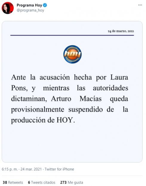 ¿Quién es Arturo Macías, señalado de abuso sexual por la actriz Laura Pons?