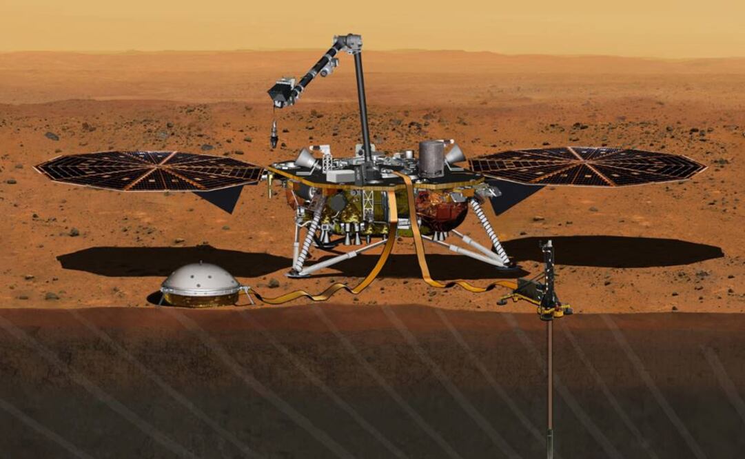El explorador InSight Mars mientras estudia el subsuelo de Marte. Foto: NASA/JPL-Caltech vía AP