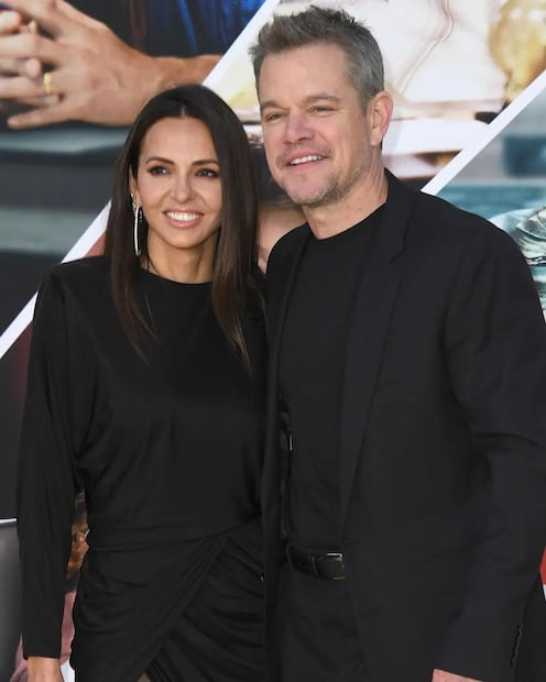 Matt Damon y Luciana Barroso. Foto: Instagram @styleatitspeak