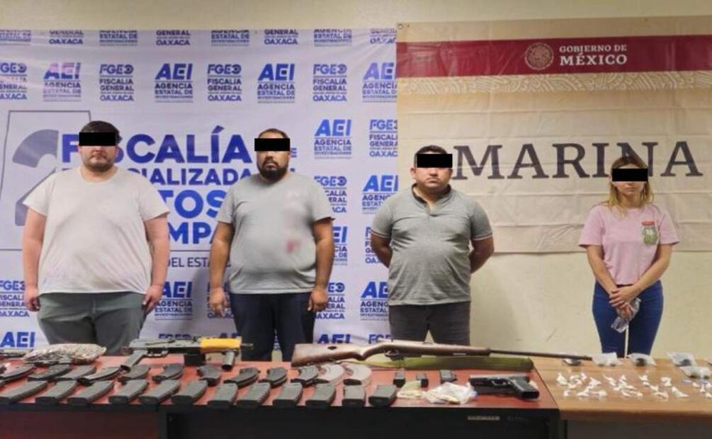 Según la Fiscalía, de estas personas detenidas, el hombre de la izquierda y camiseta blanca identificado como Teófilo, considerado objetivo prioritario por sus vínculos con el llamado “Comandante Cromo” que forma parte de las estructuras de los cárteles de las drogas (25/02/2025). Foto: Especial