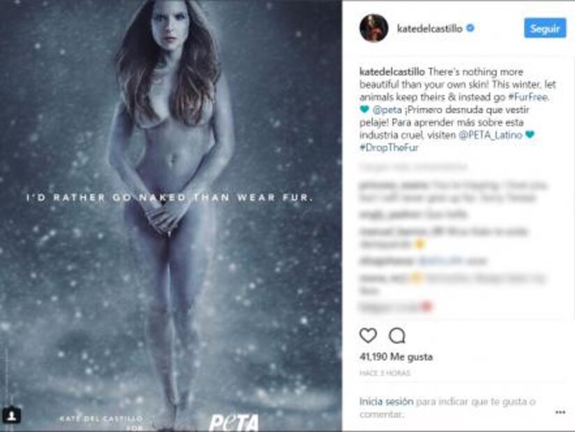 Kate del Castillo se desnuda en contra del maltrato animal