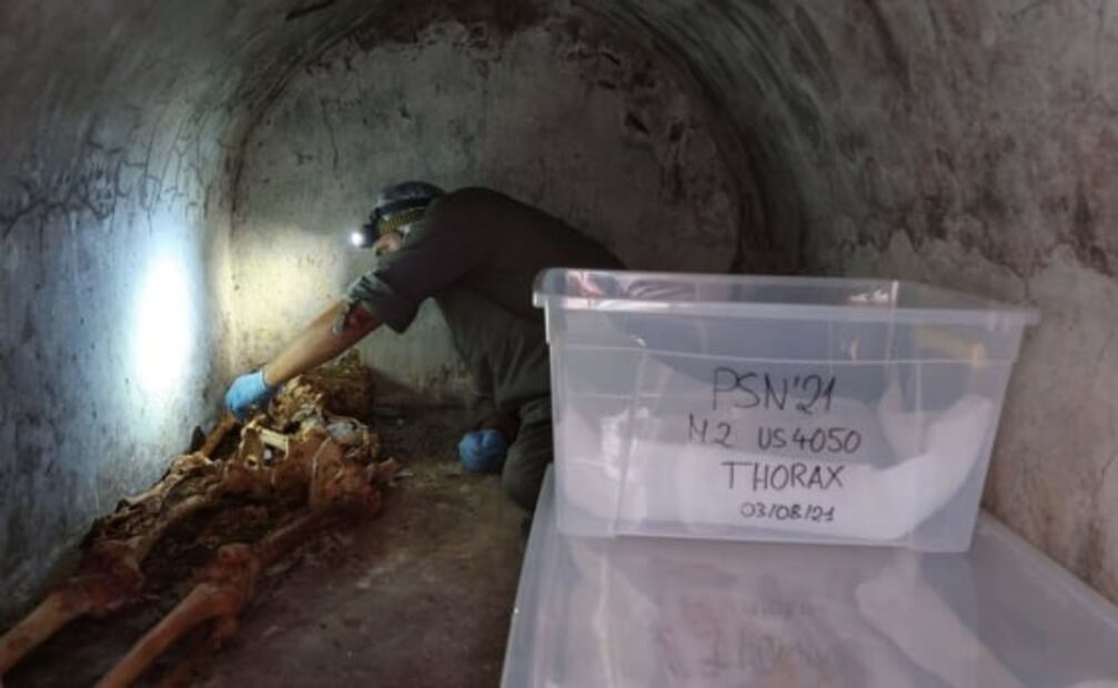 Descubren en Pompeya la única tumba con un cuerpo momificado