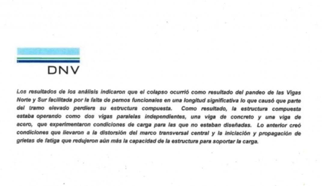 Pandeo de vigas por falta de pernos funcionales provocó colapso en la L12: informe DNV