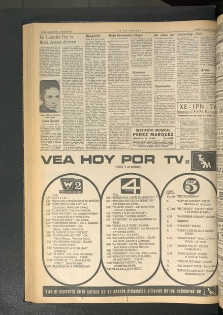 Cuando la programación de la tele se publicaba en los periódicos