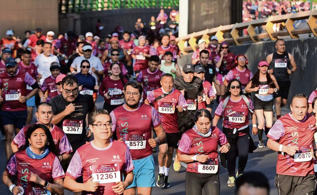Desde las 7:00 horas, miles de corredores se dieron cita para participar en la primera edición de la carrera Utopía, que salió de la sede de lo que era el Centro SCOP y llegó al Estadio GNP. (03/03/2025) Foto: Berenice Fregoso | El Universal